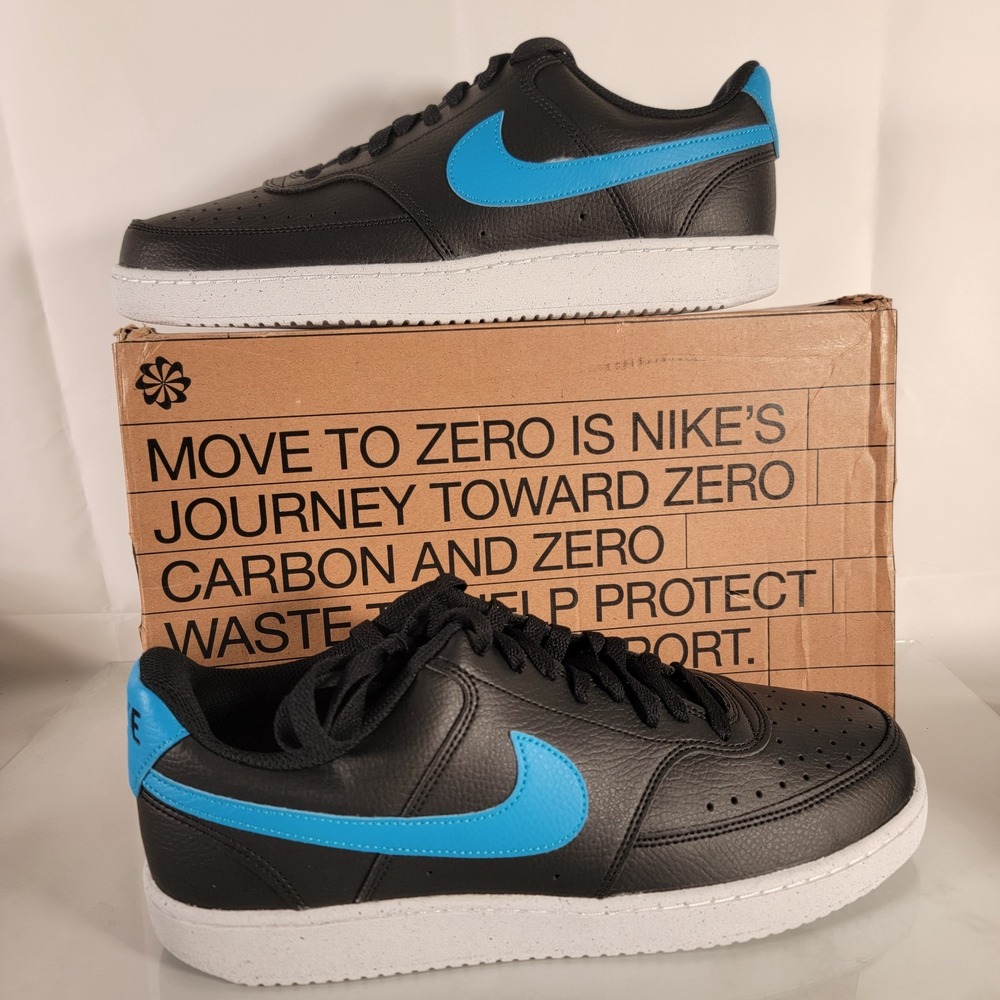 Nike Men's Court Vision Low NN Black/Laser Blue Sneakers-Sz 11 NWB DH2987-005